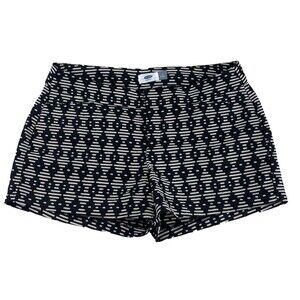 Old Navy Jacquard Shorts Womens 2 Black White Diamond Geometric Summer Chic